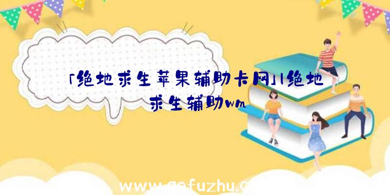 「绝地求生苹果辅助卡网」|绝地求生辅助wm